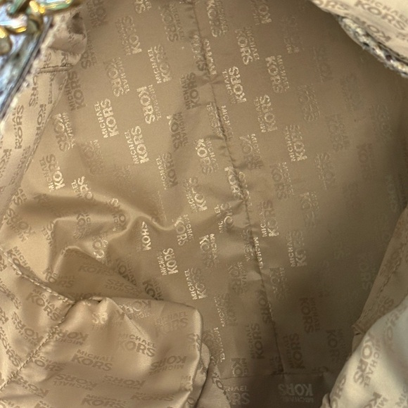 Michael Kors Python Pattern Shoulder Bag - Tan - Picture 9 of 9